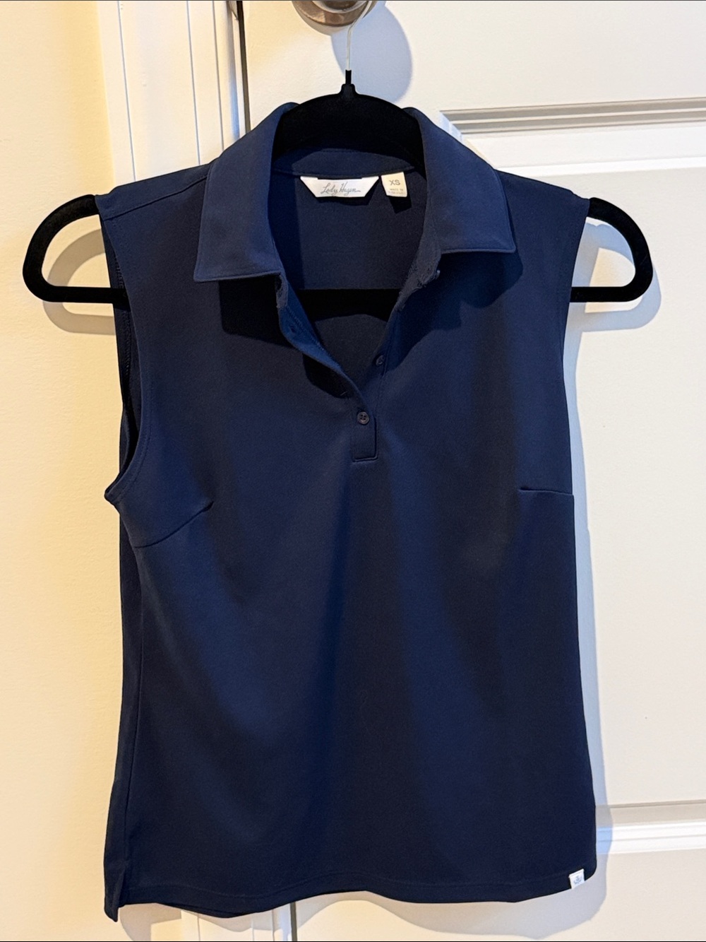 Lady Hagen Sleeveless Polo Tank Top in Navy